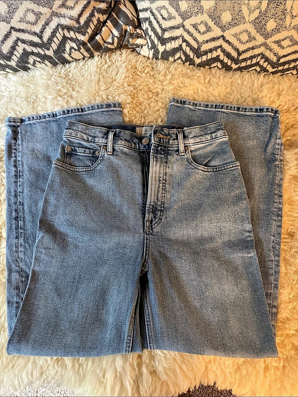 Everlane The Way High Sailor Jean Straight Leg Jeans Blue Waist 27